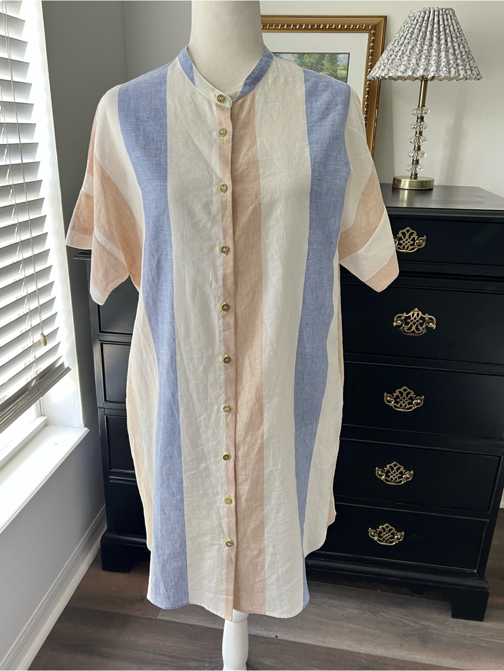 Vilagallo Shirt Dress Cotton/Linen Size M